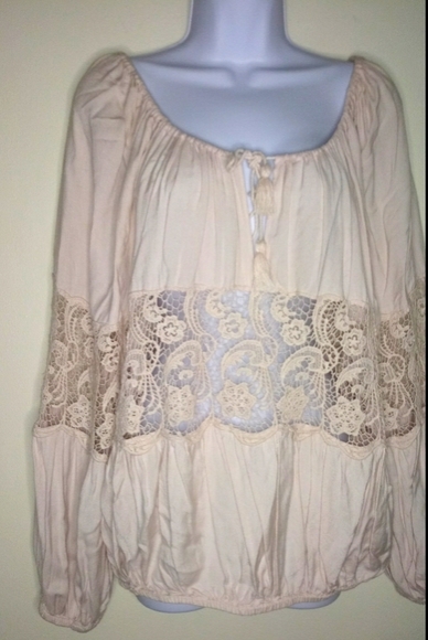 Free People Boho full center Lace long sleeve top - Picture 4 of 13